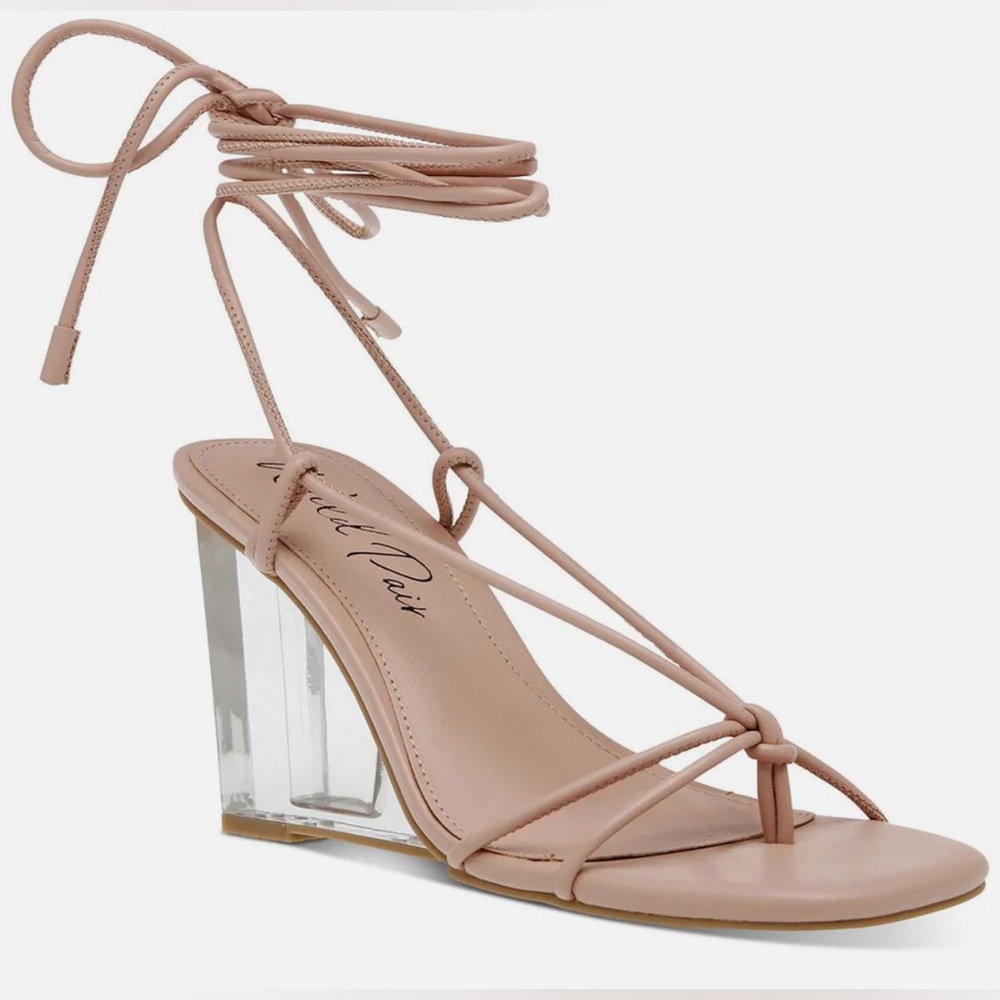 Wild Pair Blush Wedges with Transparent Heel